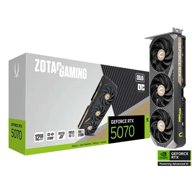 Placa De Video Zotac Rtx 5070 12gb Solid Oc Gddr7